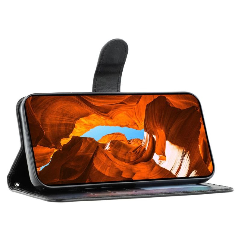 Kožený Kryt Xiaomi Redmi Note 14 5g Monochromatický Řemínek S Koženým Efektem