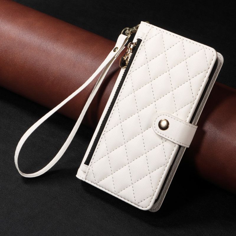 Kožený Kryt Xiaomi Redmi Note 14 5g Prošívaná S Popruhy