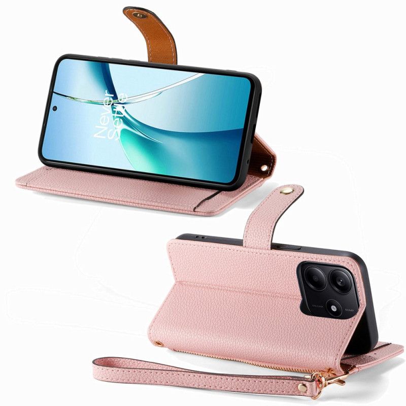 Kožený Kryt Xiaomi Redmi Note 14 5g Rfid S Peněženkou A Kapsou Na Zip S Rfid