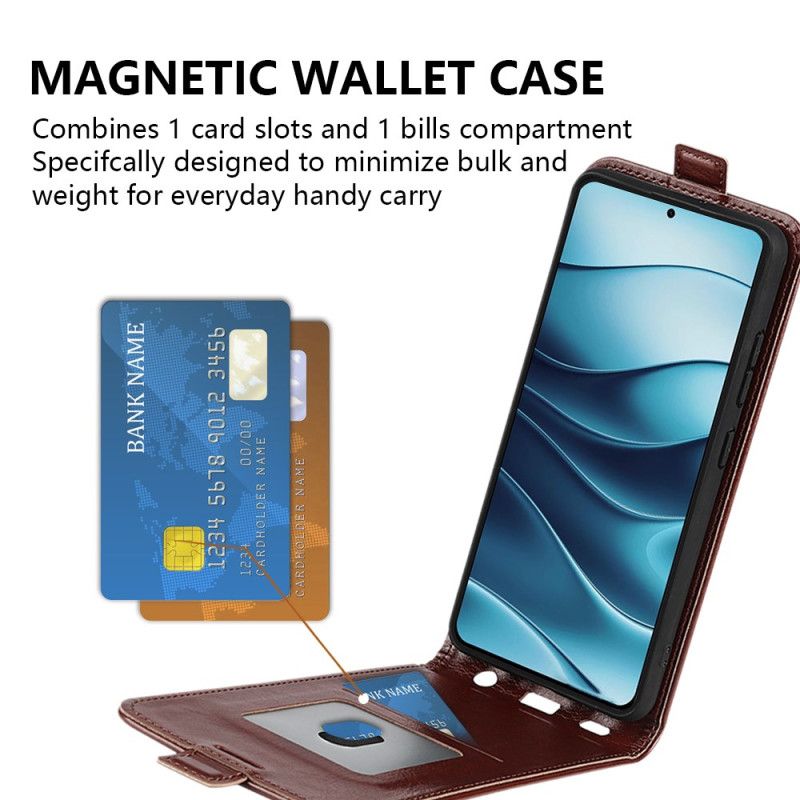 Kožený Kryt Xiaomi Redmi Note 14 5g Svislá Klopa A Slot Na Karty