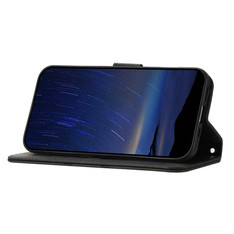 Kožený Kryt Xiaomi Redmi Note 14 5g Vlysový Vzor S Popruhem