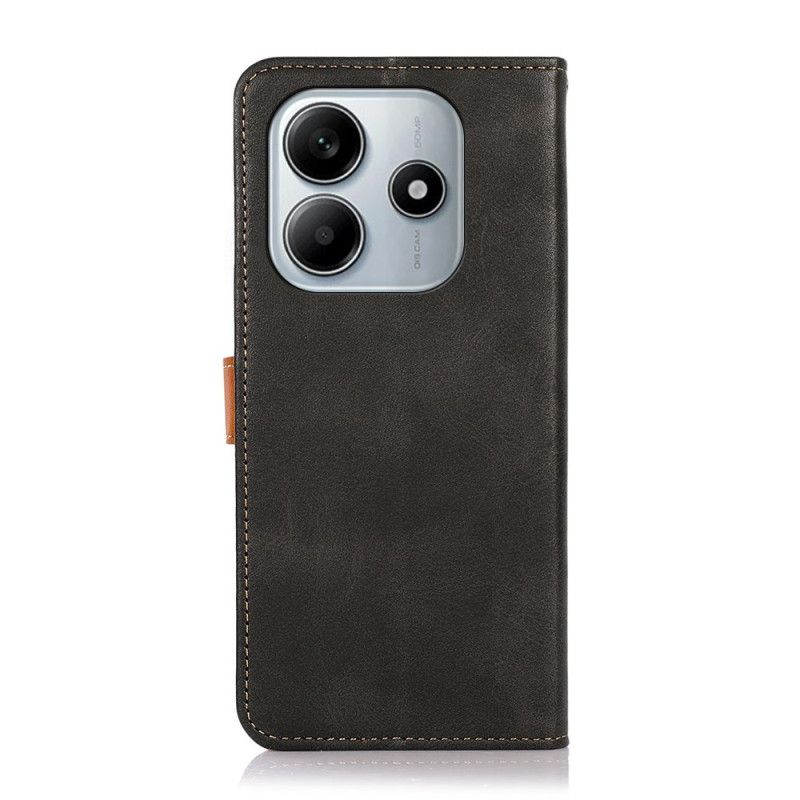 Kožený Kryt Xiaomi Redmi Note 14 5g Zlatá Spona Khazneh