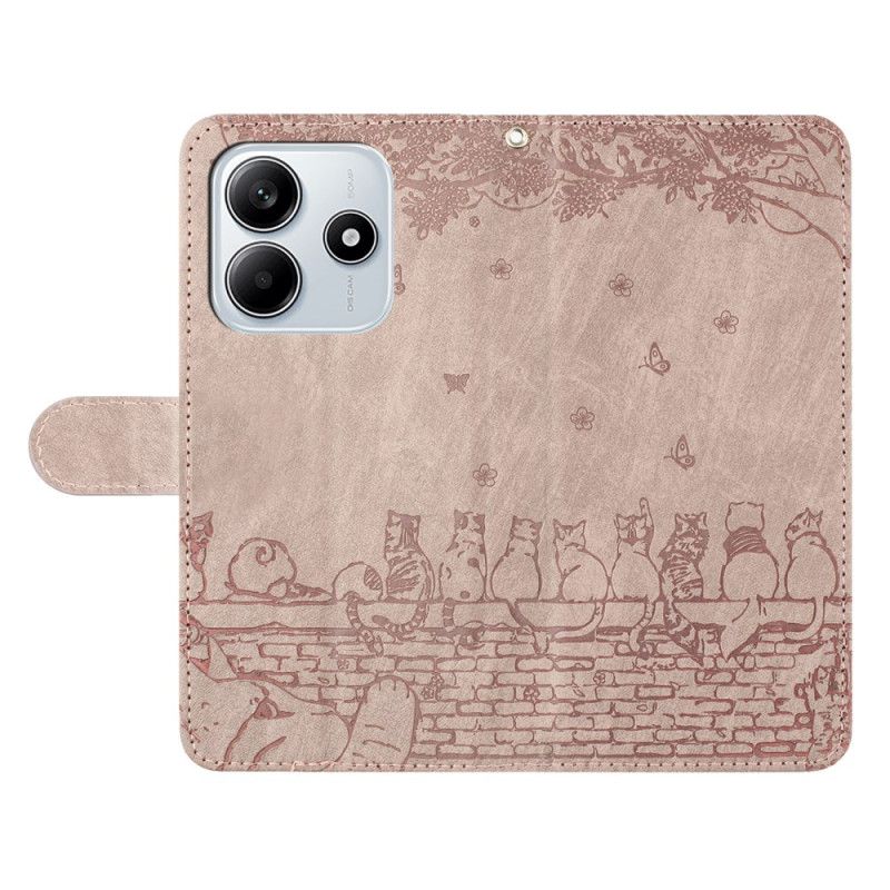 Peněženková Pouzdra Xiaomi Redmi Note 14 5g Kryty Na Mobil Kočičí Vzor S Popruhem