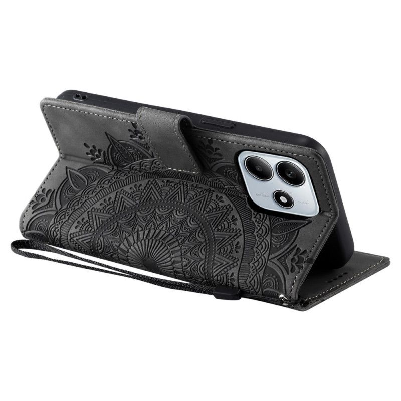 Peněženková Pouzdra Xiaomi Redmi Note 14 5g Semišový Efekt Mandala