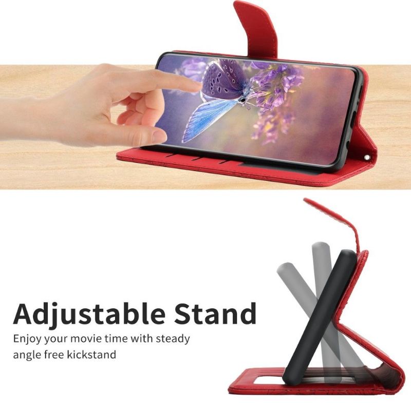 Flipové Pouzdro Na OnePlus Nord 2T 5G Ilustrační Pásek S Motýly A Květinami