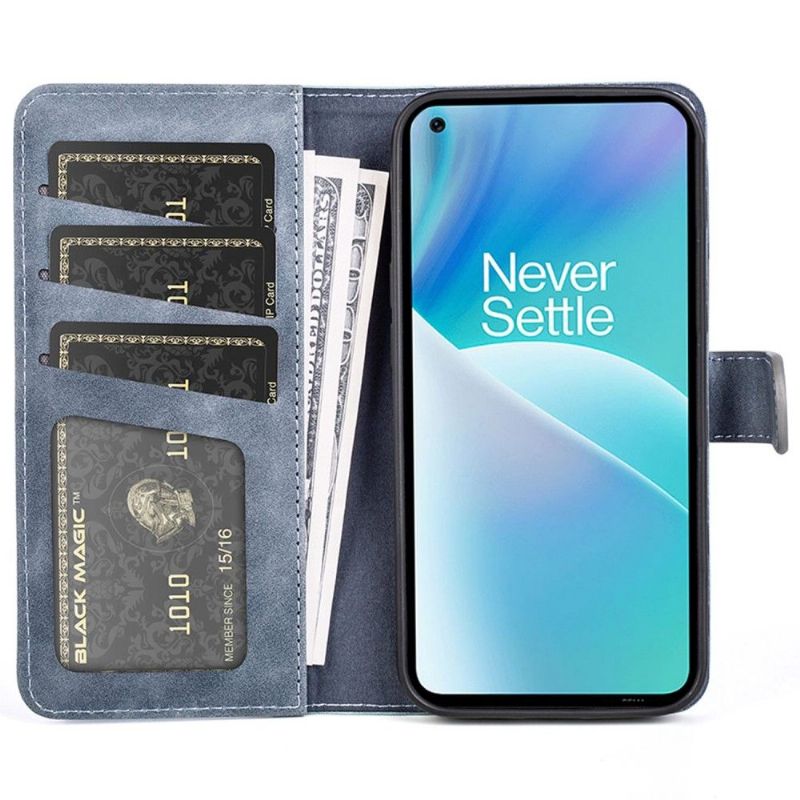 Kožené Pouzdro Na OnePlus Nord 2T 5G Flipové Pouzdro Bicolor Folio Stand