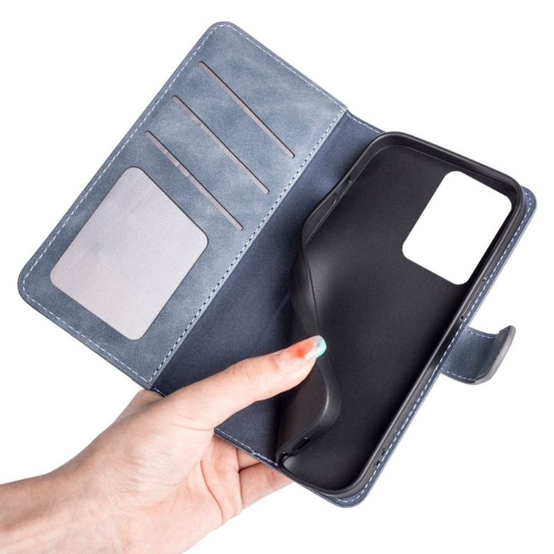 Kožené Pouzdro Na OnePlus Nord 2T 5G Flipové Pouzdro Bicolor Folio Stand