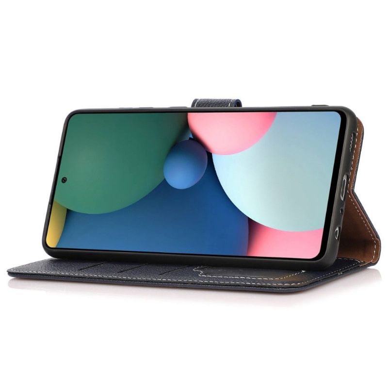 Kožené Pouzdro Na OnePlus Nord 2T 5G Zrnité Švy Z Umělé Kůže
