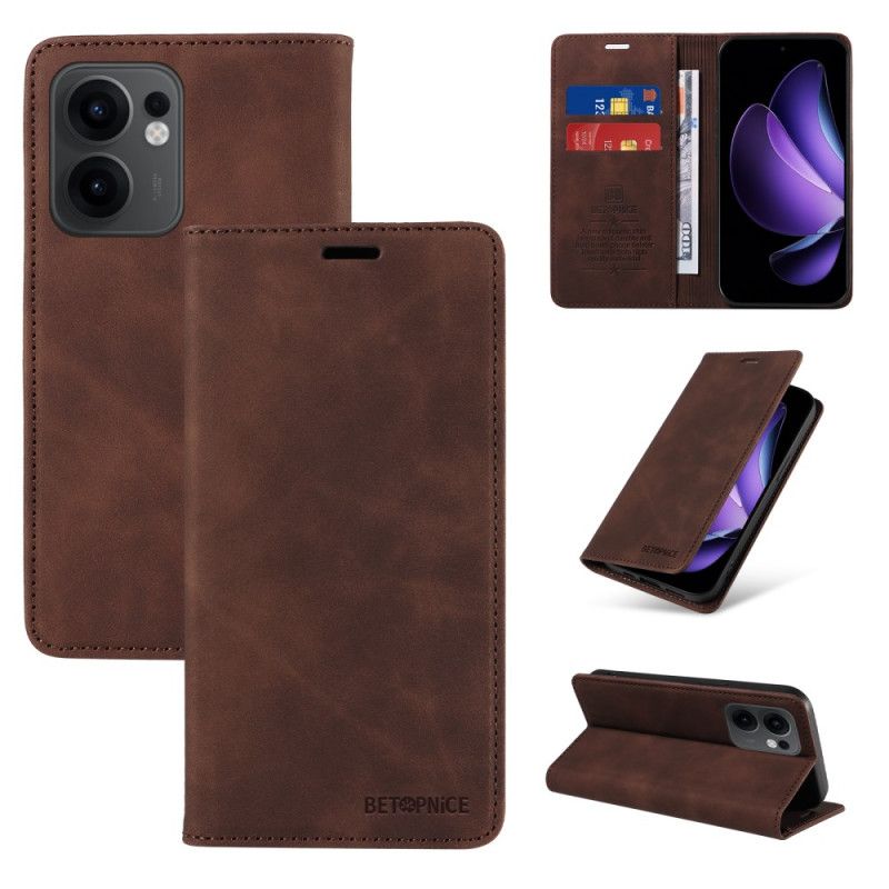 Kožené Pouzdro Folio Na Oppo Reno 13f 4g / 5g / 13 Fs 5g Technologie Anti-rfid Betopnice