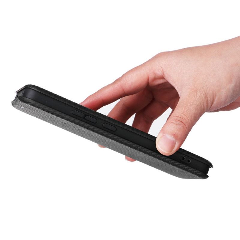 Kožené Pouzdro Folio Oppo Reno 13f 4g / 5g / 13 Fs 5g Uhlíková Vlákna