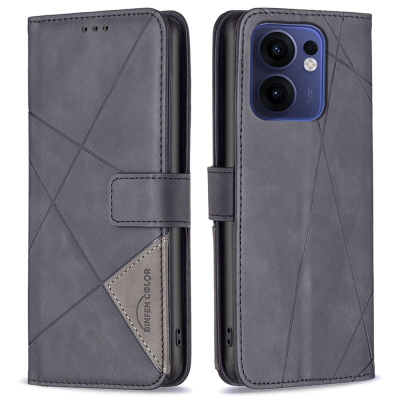 Kožený Kryt Oppo Reno 13f 4g / 5g / 13 Fs 5g Geometrický Vzor Binfen Color