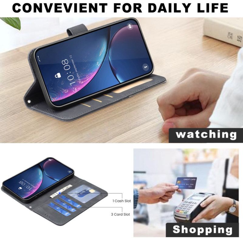 Kožený Kryt Oppo Reno 13f 4g / 5g / 13 Fs 5g Geometrický Vzor Binfen Color