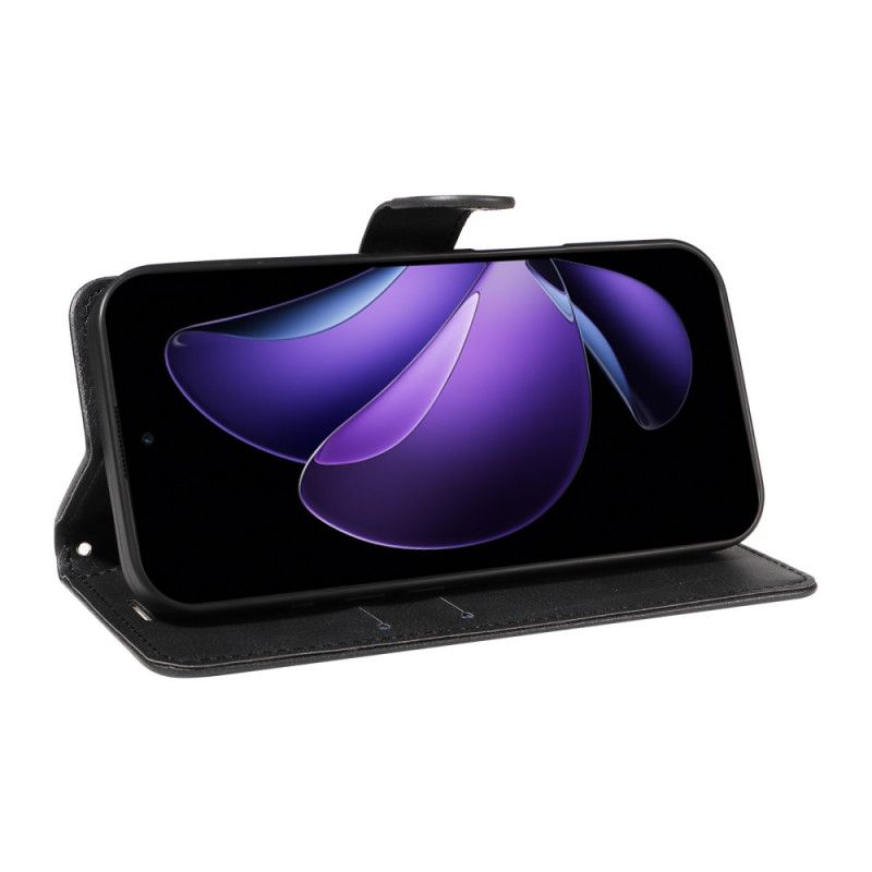 Kožený Kryt Oppo Reno 13f 4g / 5g / 13 Fs 5g Jednobarevná Umělá Kůže