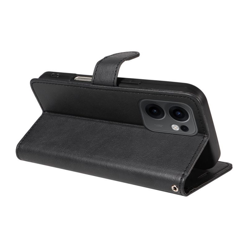 Kožený Kryt Oppo Reno 13f 4g / 5g / 13 Fs 5g Jednobarevná Umělá Kůže