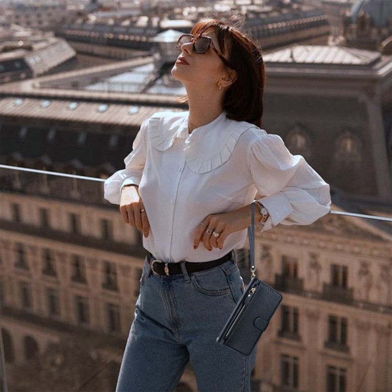 Kožený Kryt Oppo Reno 13f 4g / 5g / 13 Fs 5g Kapsa Na Zip A Pouzdro Na Karty