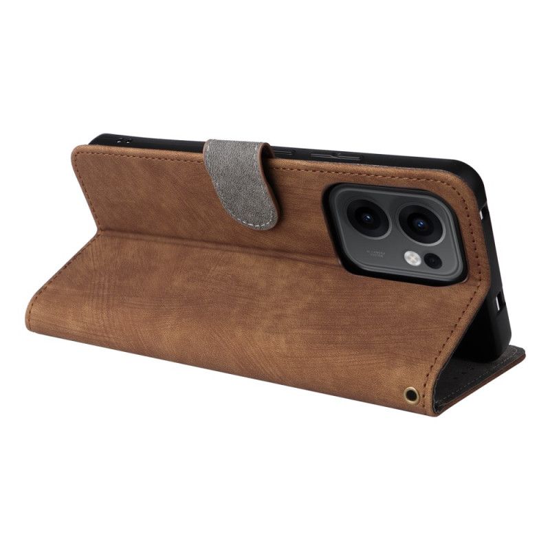 Kožený Kryt Oppo Reno 13f 4g / 5g / 13 Fs 5g Rfid Šňůrka Na Peněženku