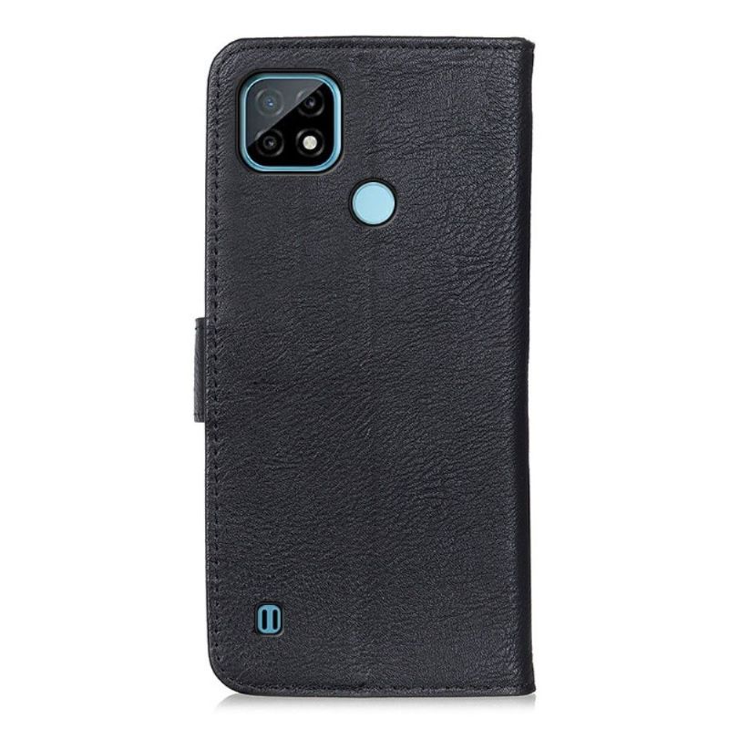 Flipové Pouzdro Na Realme C21 Držák Karet S Koženými Efekty Khazneh