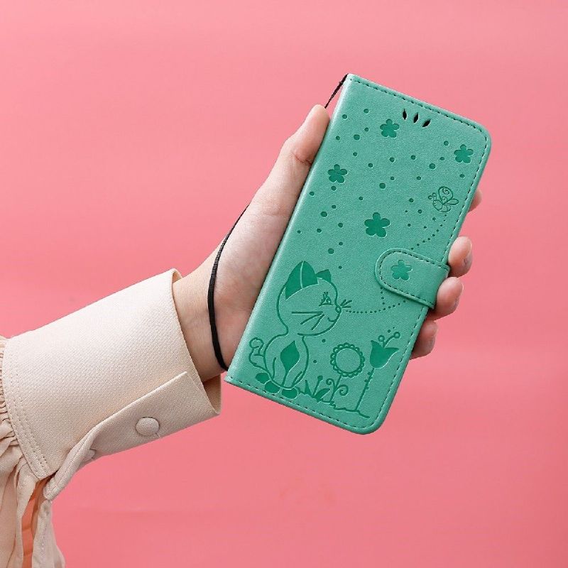 Flipové Pouzdro Na Realme C21 Ilustrace Kočky