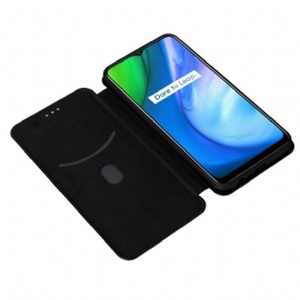 Flipové Pouzdro Na Realme C21 Koženka Z Uhlíkových Vláken