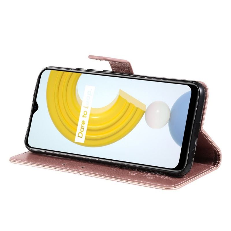 Flipové Pouzdro Na Realme C21 Podpora Motýlů Funkcí