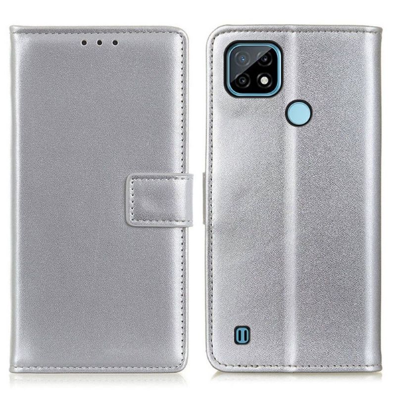 Flipové Pouzdro Na Realme C21 Základní Umělá Kůže