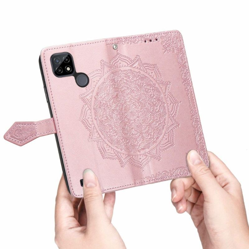 Kožené Pouzdro Na Realme C21 Mandala Reliéf Z Umělé Kůže