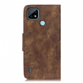 Pouzdra Na Realme C21 Edouard Vintage Umělá Kůže