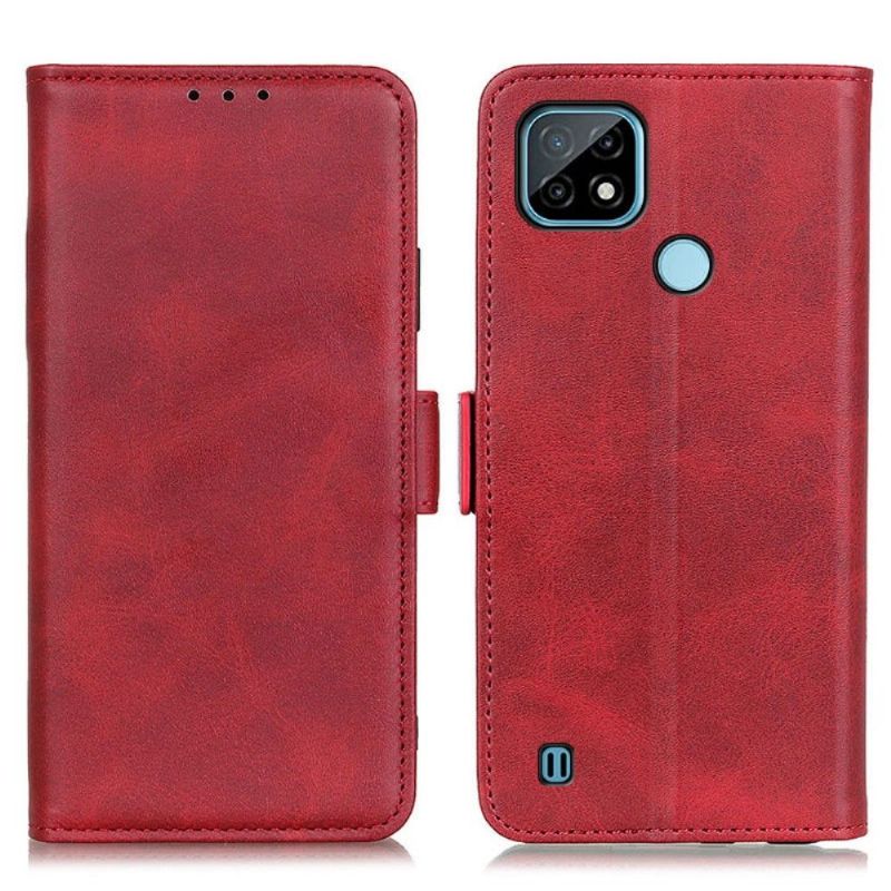 Pouzdra Na Realme C21 Peněženkové Pouzdro Matná Umělá Kůže
