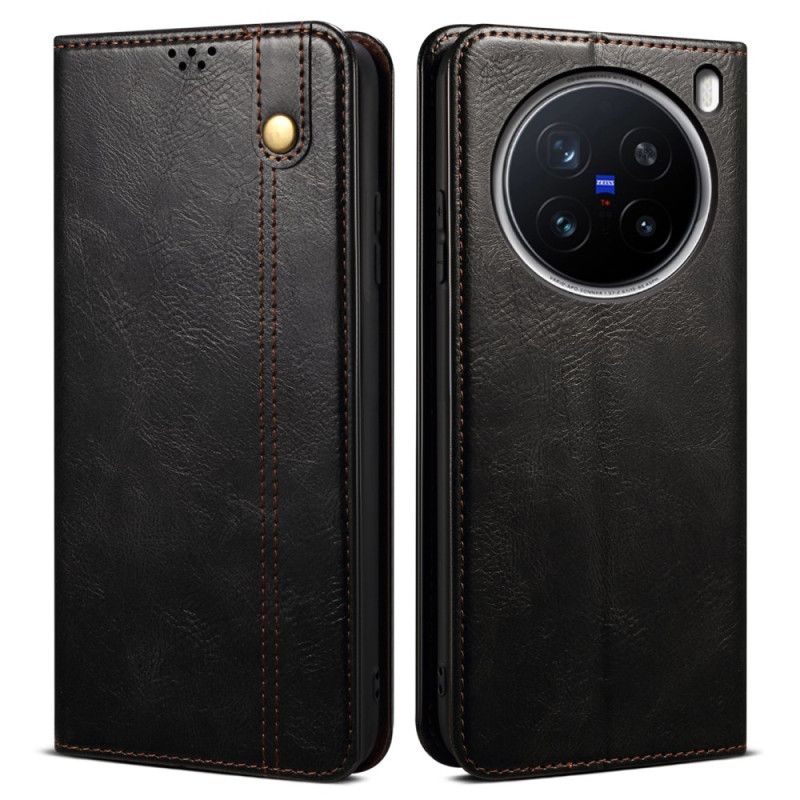 Kožené Pouzdro Folio Vivo X200 Pro Voskovaná Umělá Kůže