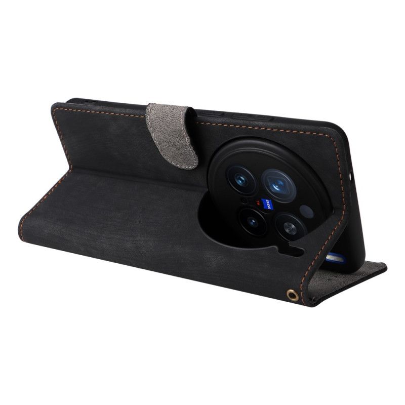 Kožený Kryt Na Vivo X200 Pro Řemínek S Efektem Semiše