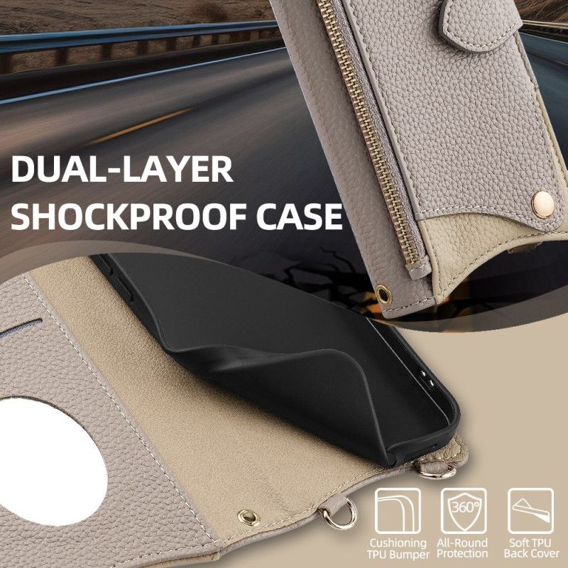 Kožený Kryt Vivo X200 Pro Zrcátko A Ramenní Popruh