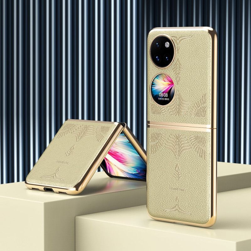Kryt Na Huawei P50 Pocket Retro Květinová Umělá Kůže