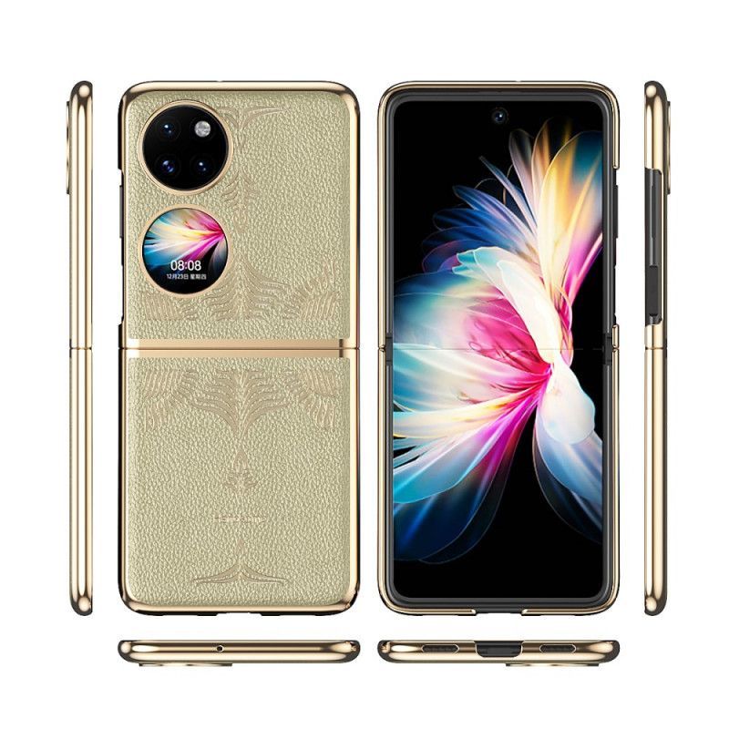 Kryt Na Huawei P50 Pocket Retro Květinová Umělá Kůže