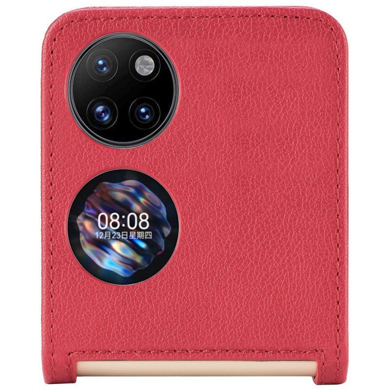 Kryt Na Huawei P50 Pocket Textura Kůže Držitel Karty