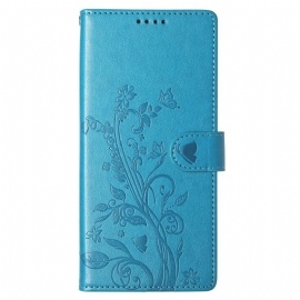 Kožený Kryt Poco C85 Květinový