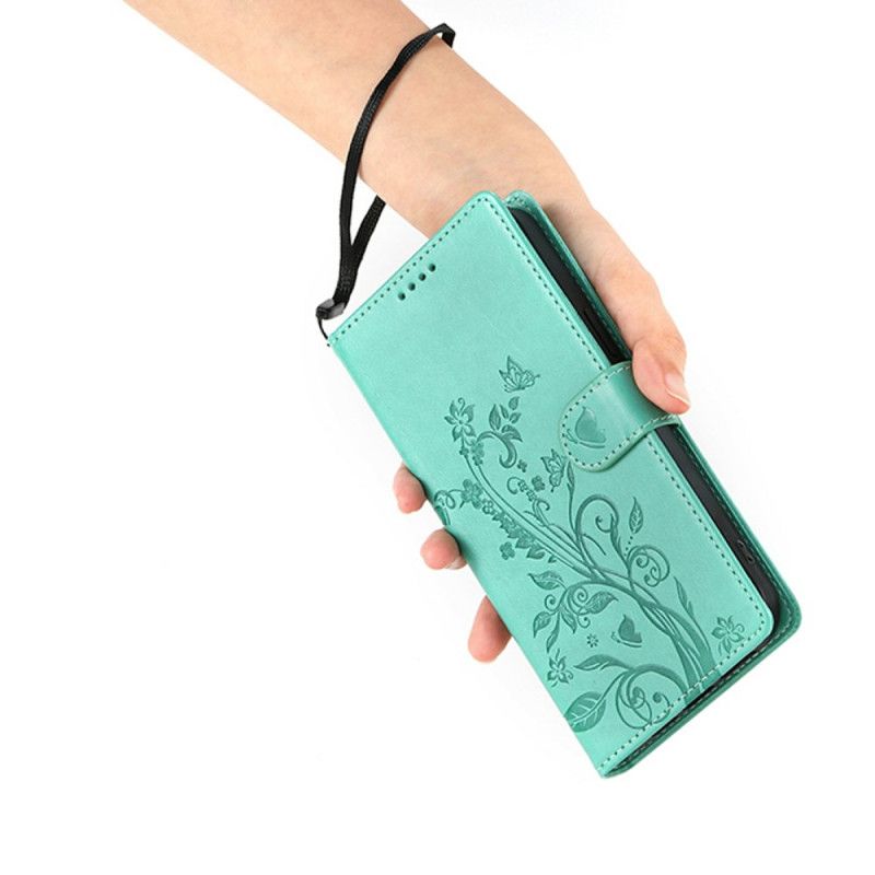 Kožený Kryt Poco C85 Květinový