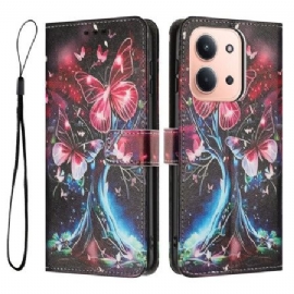 Kožený Kryt Poco C85 Motýlí Strom