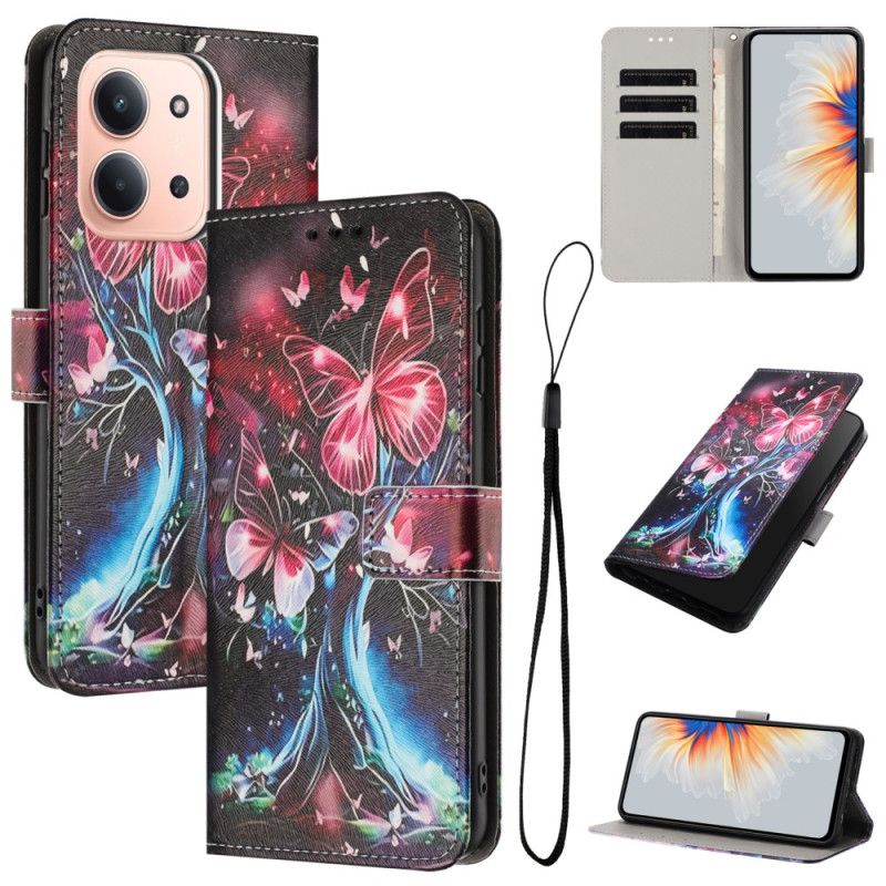 Kožený Kryt Poco C85 Motýlí Strom