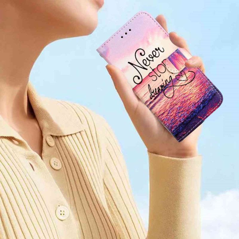 Kožený Kryt Poco C85 Nikdy Nepřestávej Snít