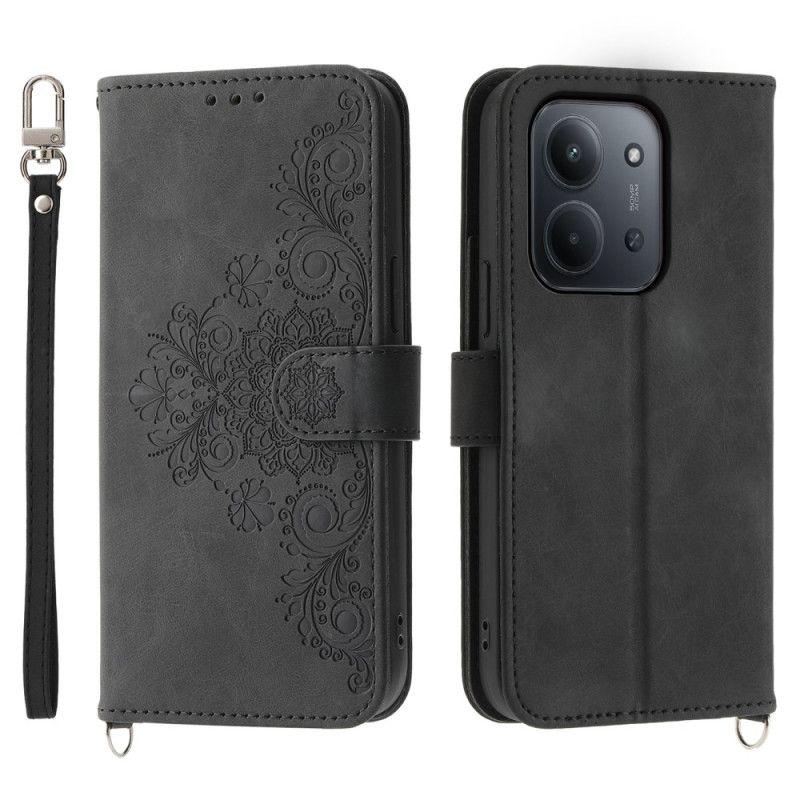 Kožený Kryt Poco C85 Semišový Krajkový Efekt