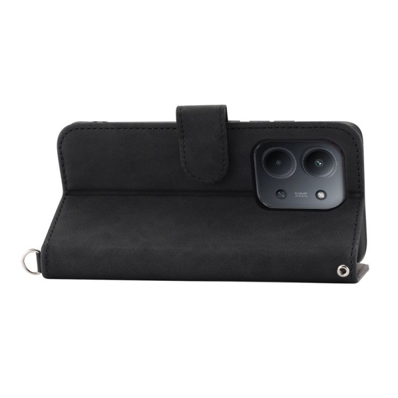 Kožený Kryt Poco C85 Semišový Krajkový Efekt