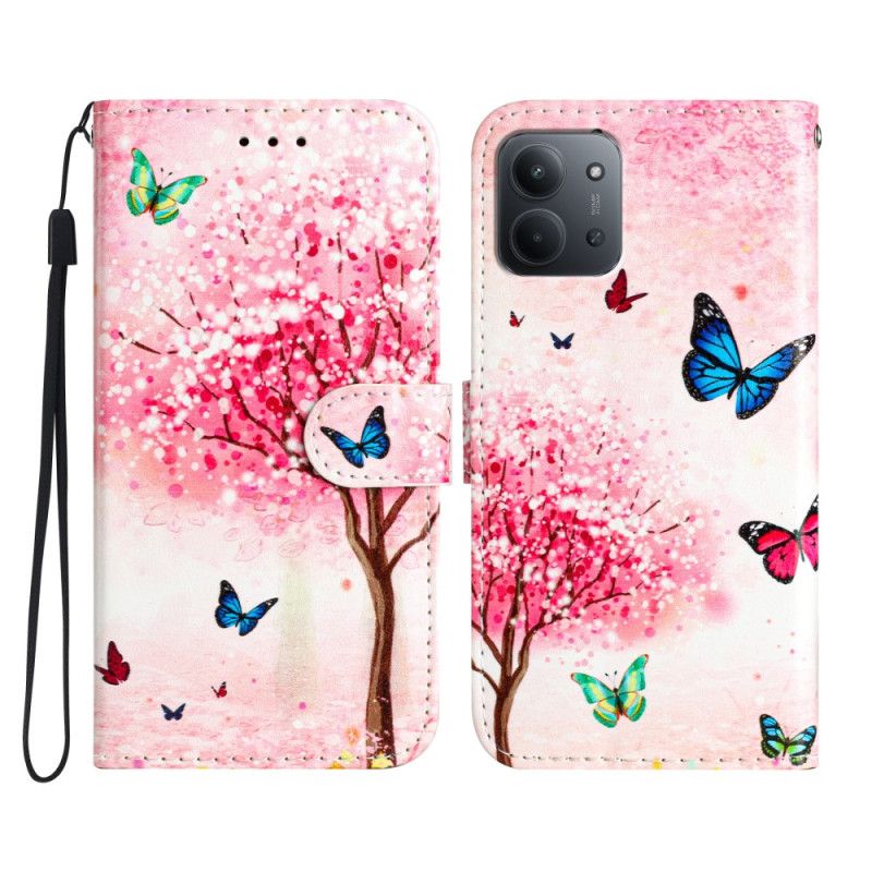 Kožený Kryt Poco C85 Třešňový Květ