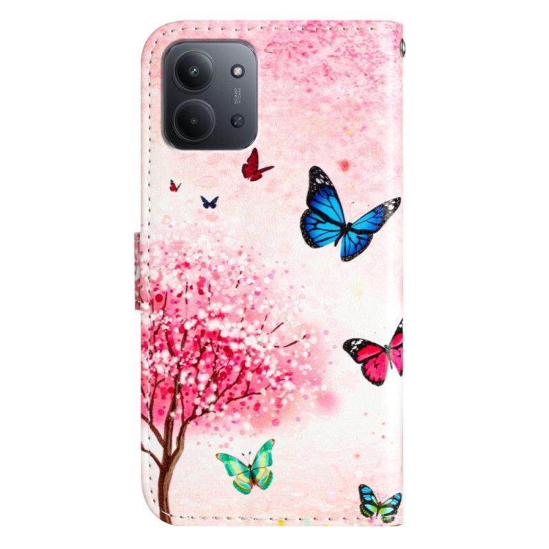 Kožený Kryt Poco C85 Třešňový Květ