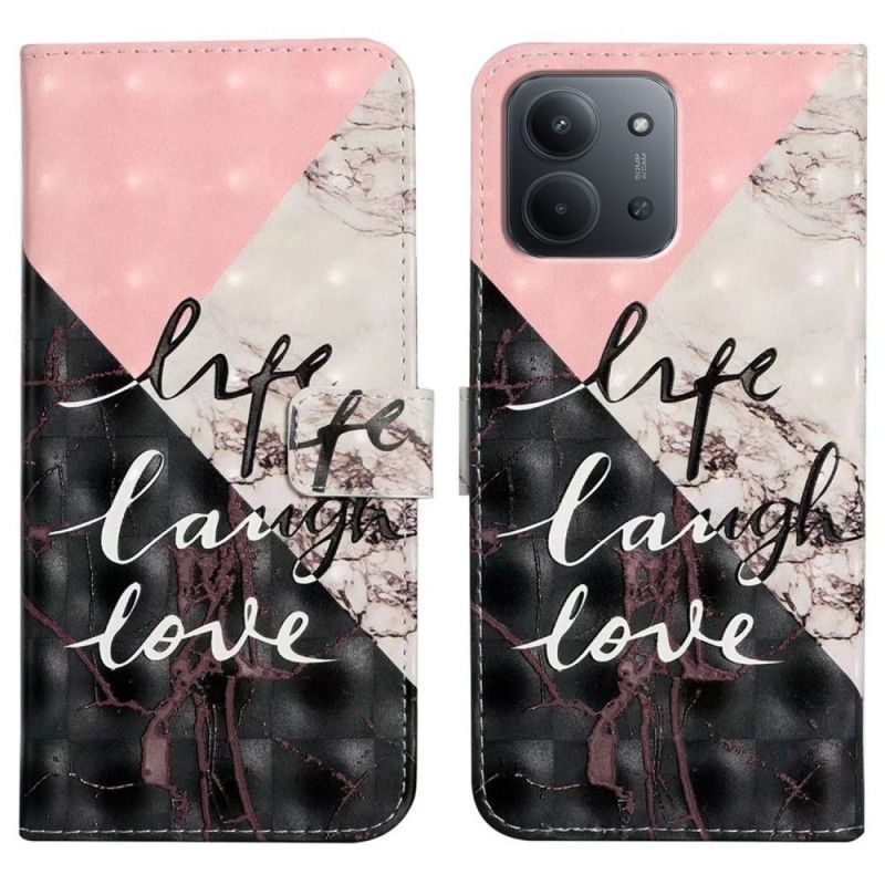 Kožený Kryt Poco C85 Život Smích Láska