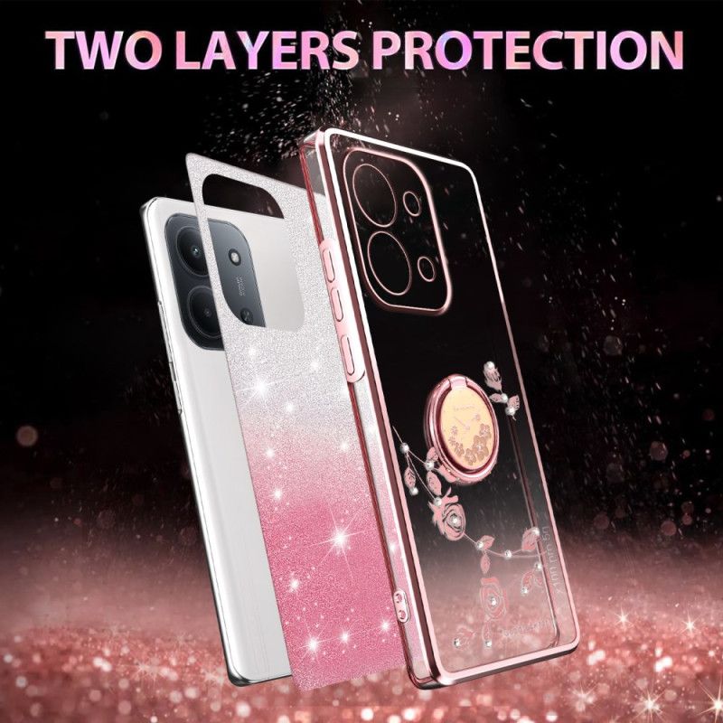 Kryt Poco C85 Držák Na Prsten S Květinovým Motivem Kadem