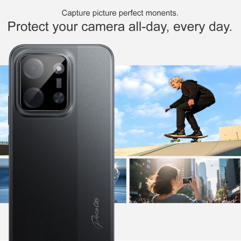 Ochranný Kryt Objektivu Z Tvrzeného Skla Pro Xiaomi Poco C85 (černá Verze)