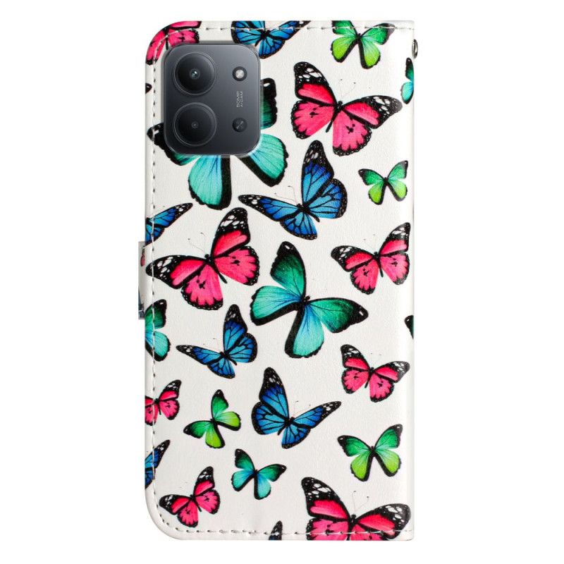 Peněženková Pouzdra Poco C85 Kryty Na Mobil Barevní Motýli