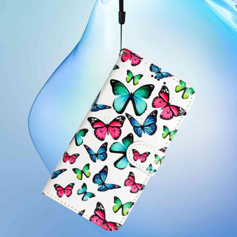 Peněženková Pouzdra Poco C85 Kryty Na Mobil Barevní Motýli