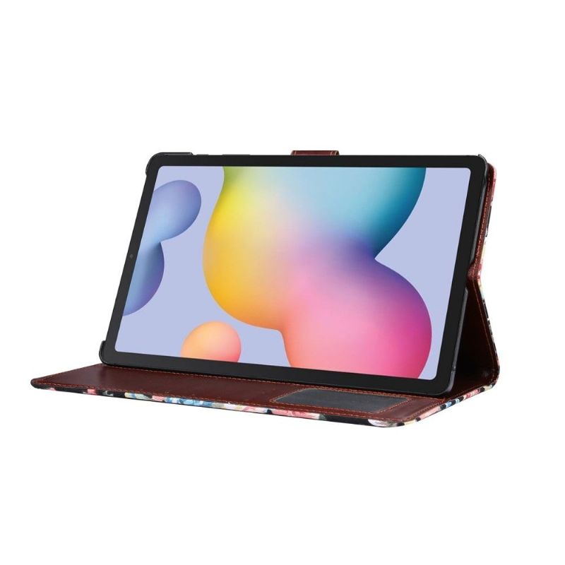 Flipové Pouzdro Na Samsung Galaxy Tab S6 Lite Květinová Látka