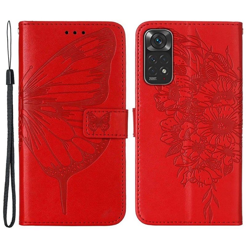 Flipové Pouzdro Na Xiaomi Redmi Note 11 / Note 11S Držák Motýlích Květin